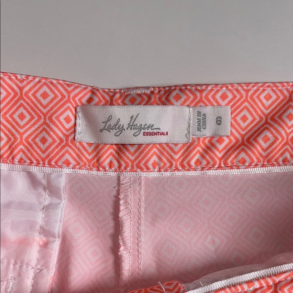 LADY HAGEN Orange and White Women's Shorts - Picture 3 of 11